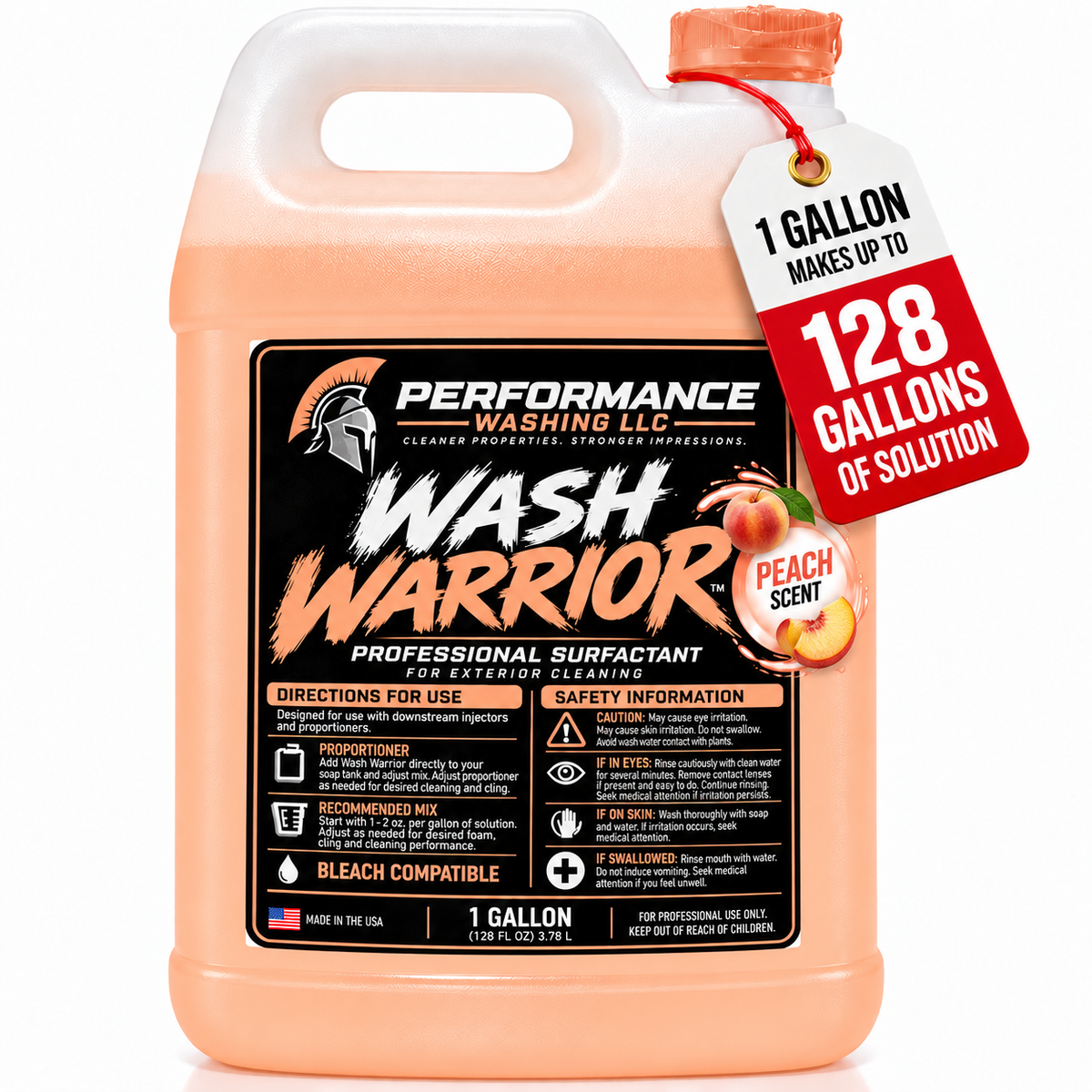 Wash Warrior™ Professional Surfactant – Peach – 1 Gallon